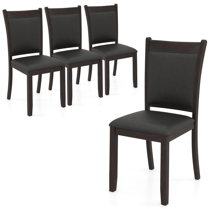 Giantex Wooden Dining Chairs Set, Modern Armless Kitchen Chairs w/Padded Backrest & Seat, Rubber Wood Frame