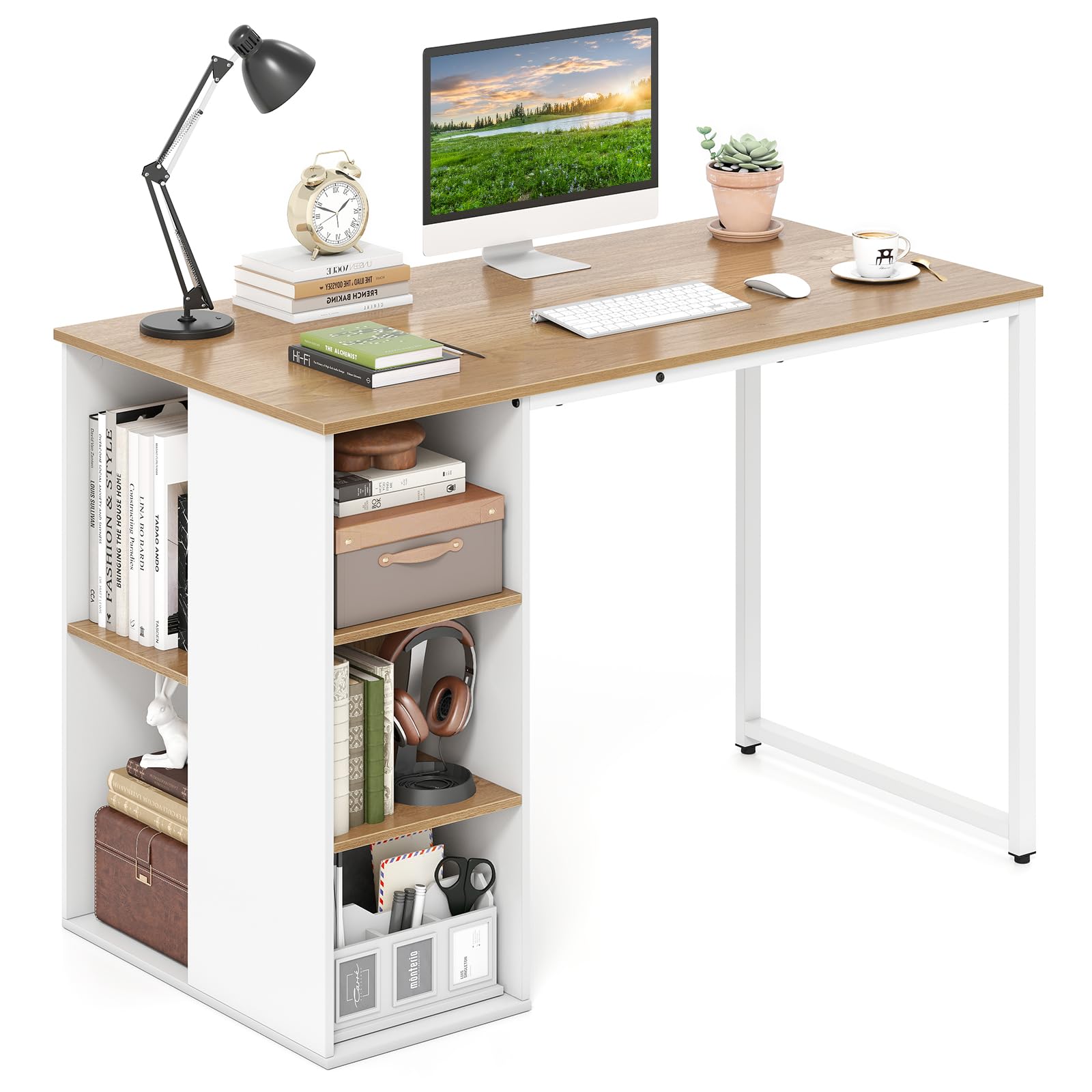 Giantex Computer Table Giantex Computer Desk with Storage Shelves for Bedroom – Giantexus