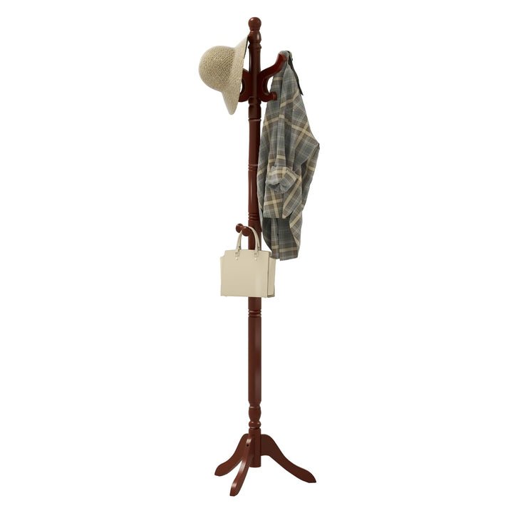 Giantex Solid Wood Coat Rack Freestanding Hall Tree with 3 Adjustable Heights and 11 Hooks