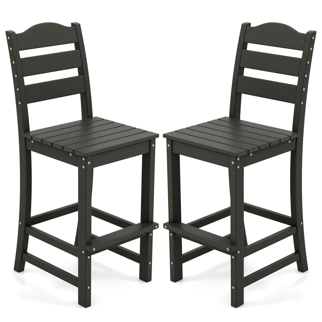 Giantex Patio Tall Bar Chair with Backrest and Footrest