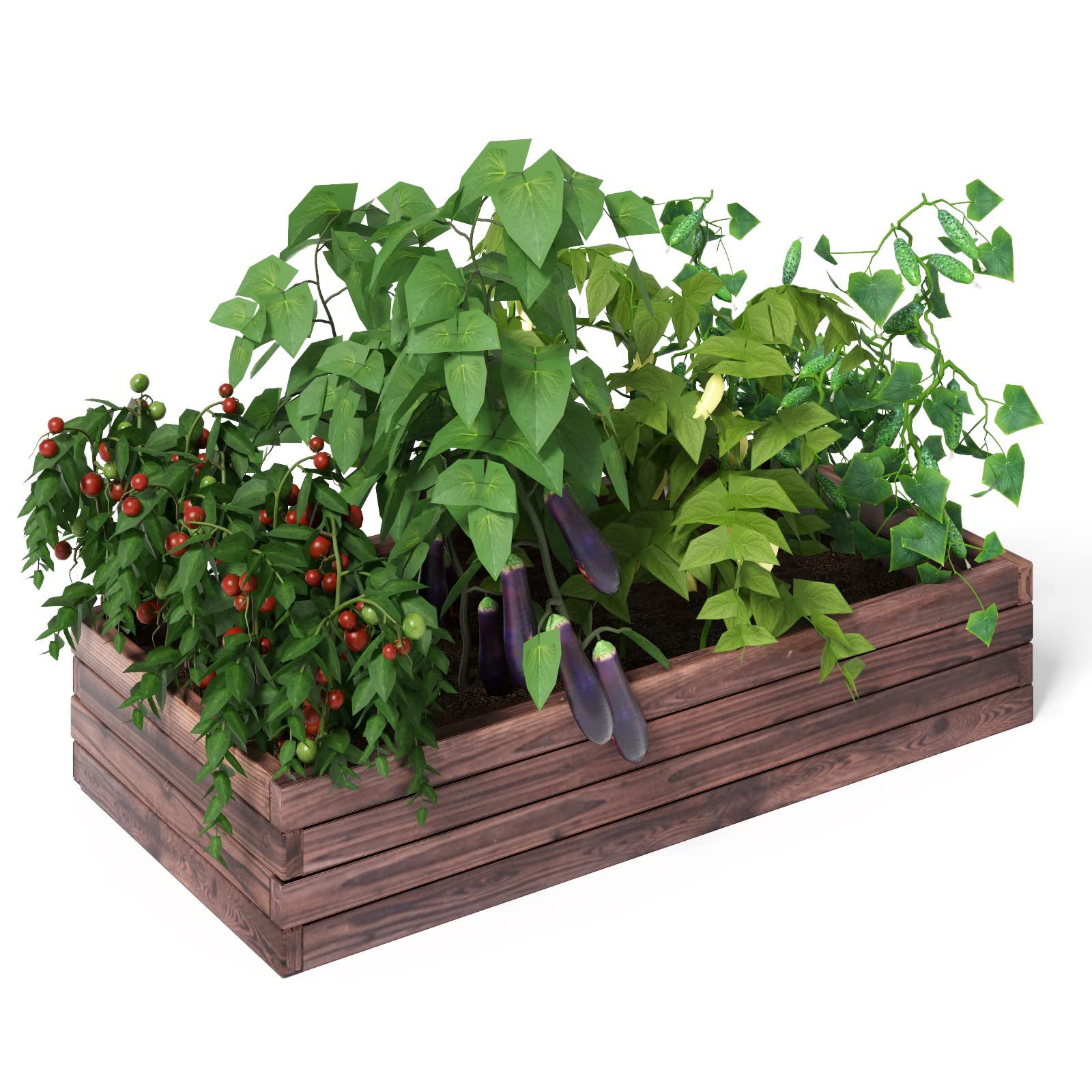 Rectangular Planter for Patio and Lawn 47'' L x 24'' W x 9'' H, (Brown)