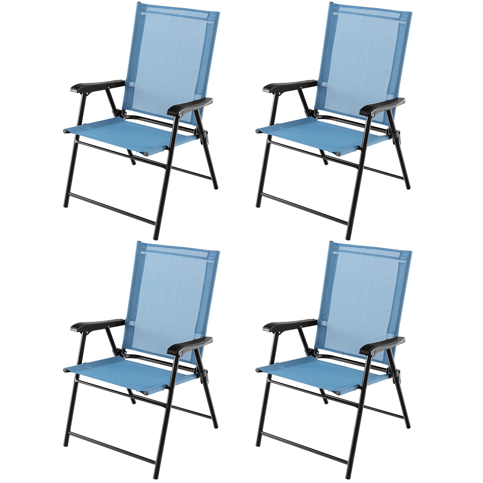 Giantex Patio Chairs Set of 2/4, Folding Patio Chairs for Deck Beach Camping Dining Picnic