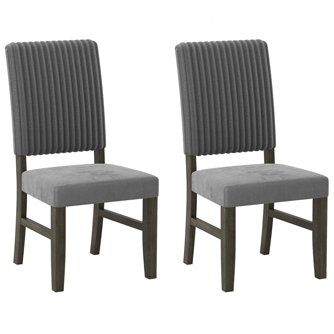 Giantex Dining Chairs Set of 2/4 Mid-Century Velvet Fabric Upholstered Chairs with Rubber Wood Legs Thick Padded Seat