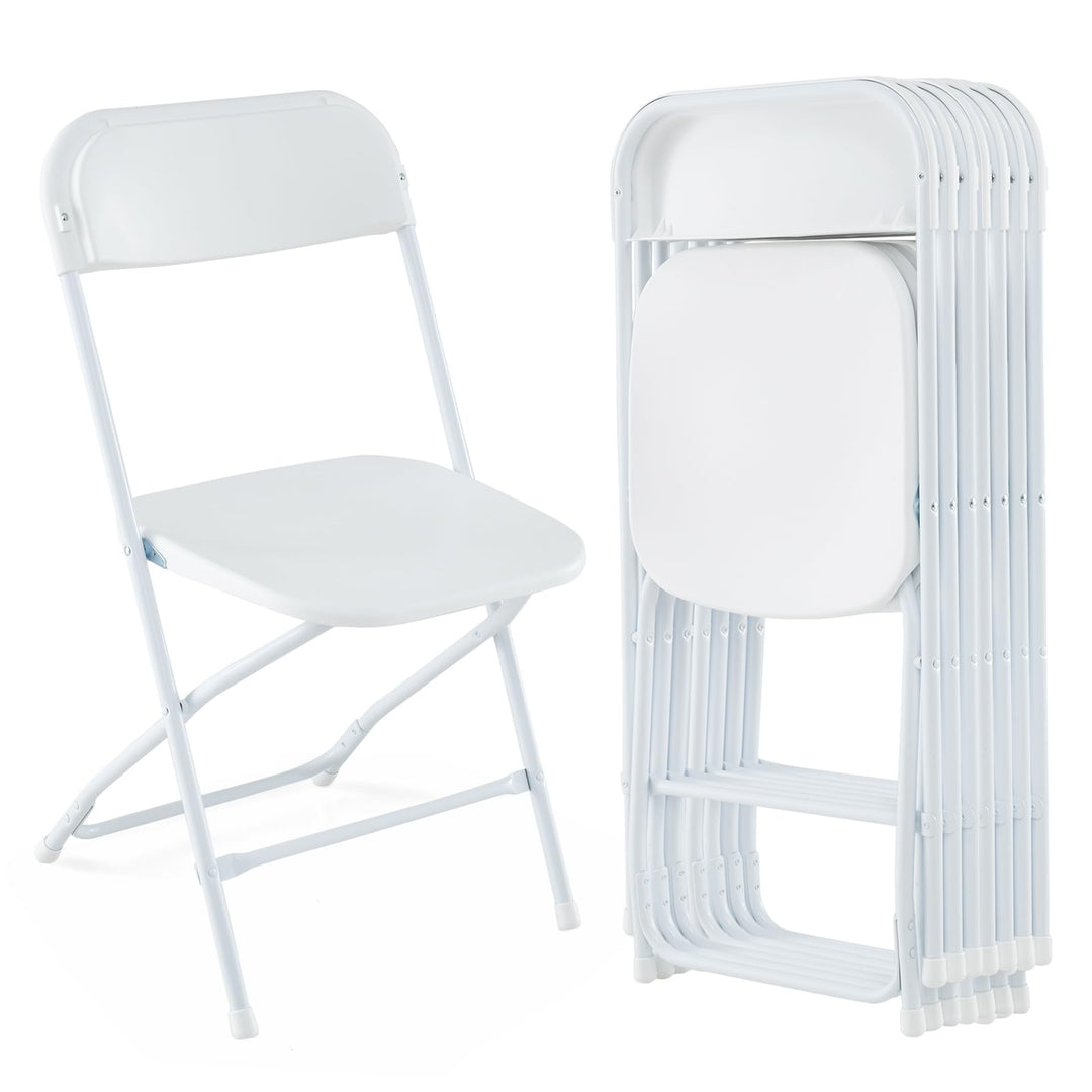 Giantex Folding Chair with Plastic Seat & Back, Heavy-Duty Metal Frame