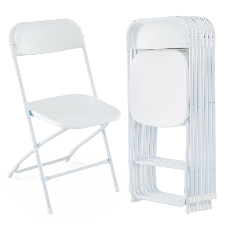 Giantex Folding Chair with Plastic Seat & Back, Heavy-Duty Metal Frame