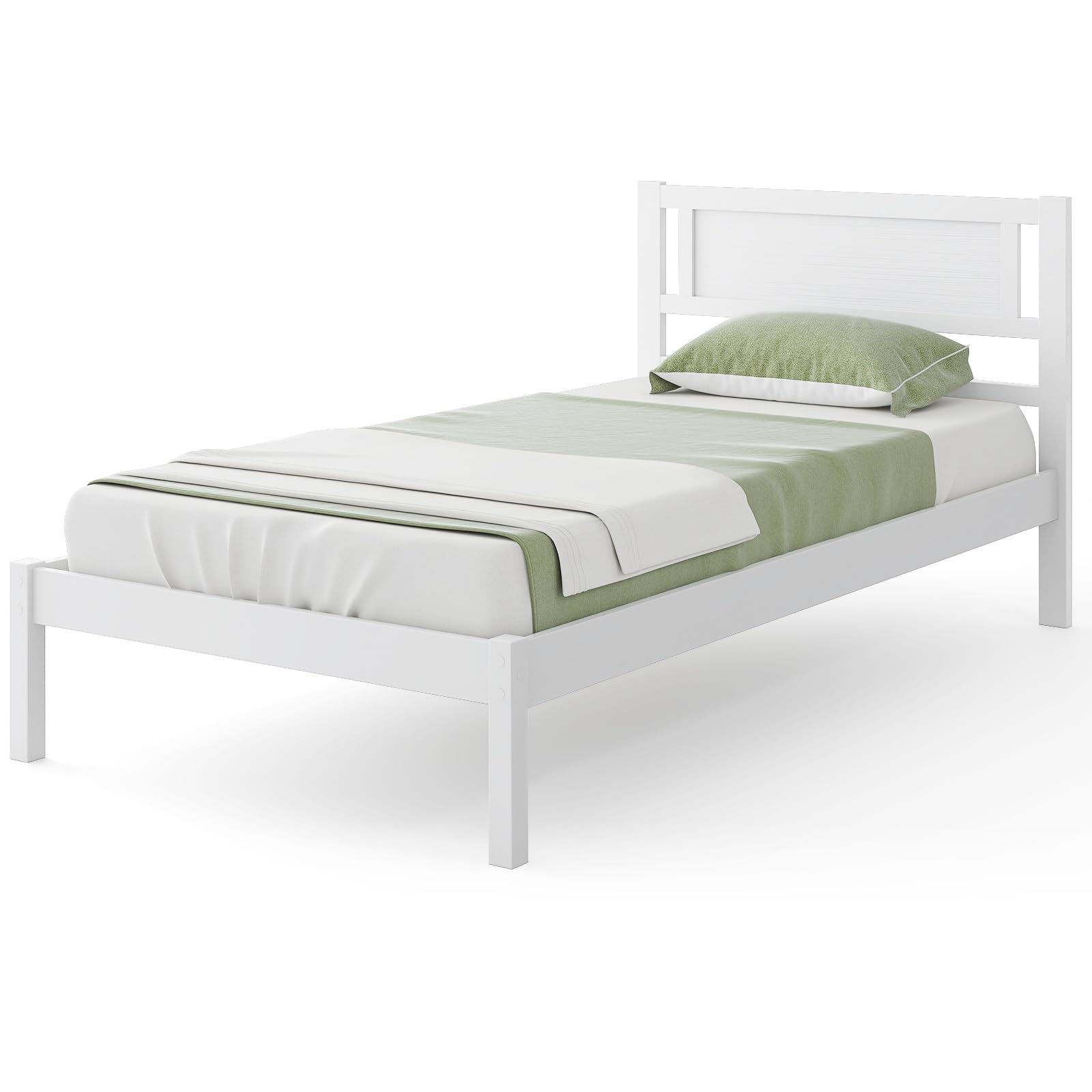 Giantex Wood Full Size Bed Frame with Headboard