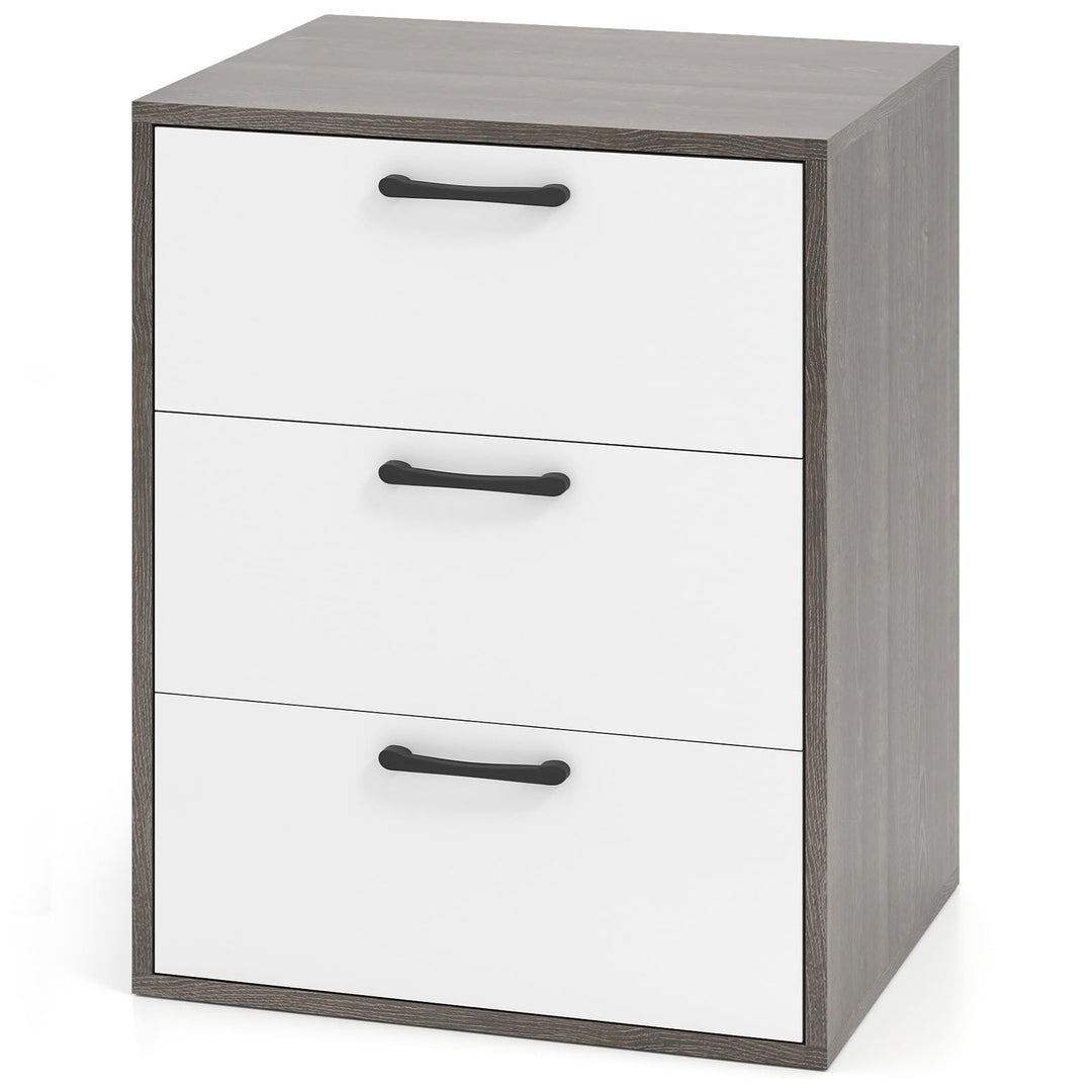 Giantex Nightstand with 3 Drawers for Bedroom Hallway