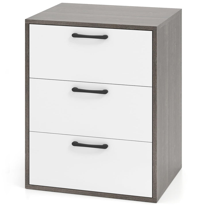 Giantex Nightstand with 3 Drawers for Bedroom Hallway