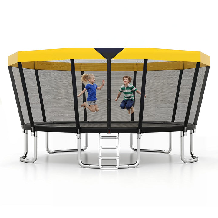Giantex ASTM Approved Recreational Trampoline with Safety Enclosure Net &amp; Non-Slip Ladder