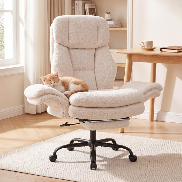 Giantex Criss Cross Legged Reclining Desk Chair with 5-Level Adjustable Armrests