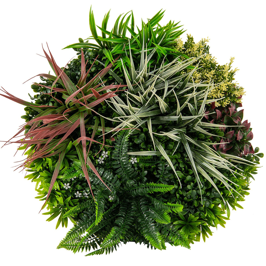 wall hanging faux plants Giantex 2 Pack Hanging Artificial Plants Panels, 20" Round Framed 3D G – Giantexus