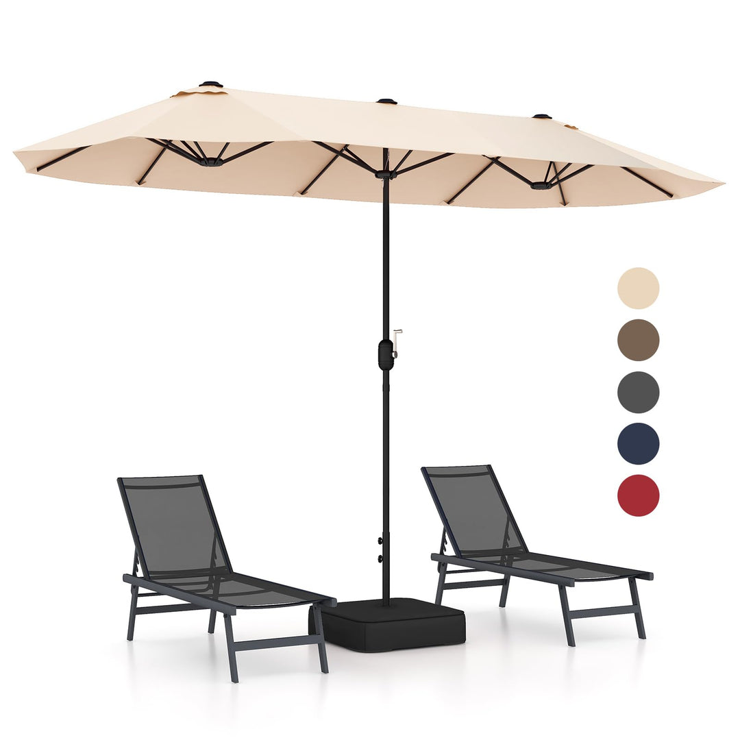 Giantex 13ft Large Patio Umbrella with Base Beige Giantex 13ft Large Patio Umbrella with Base Beige