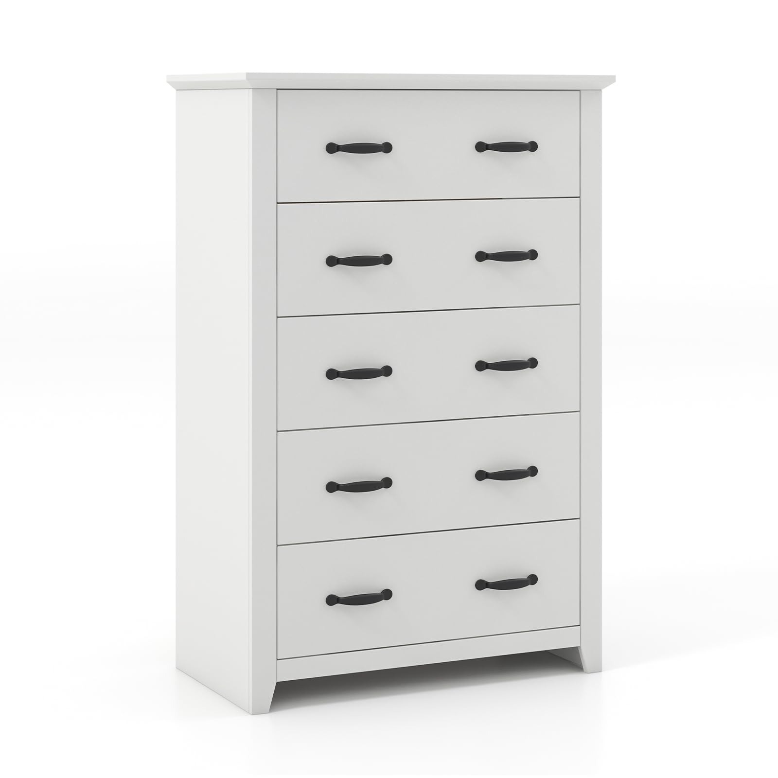 Giantex 5 Drawer Dresser Chest of Drawers - Vertical Dresser with 5 Pull-Out Drawers for Bedroom, Living Room, Entryway