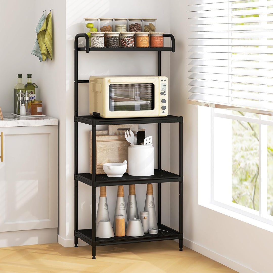 Giantex Bakers Rack, 4-Tier Microwave Oven Stand, Kitchen Storage Rack with Mesh Wire Metal Shelves