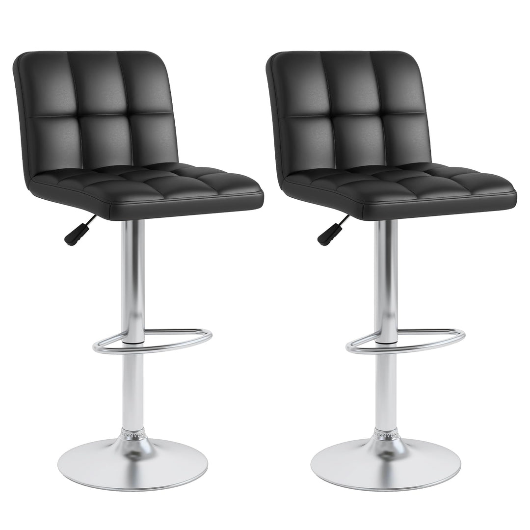 Giantex Swivel Bar Stools Set of 2/4, Upholstered Counter Height Bar Chairs with Back