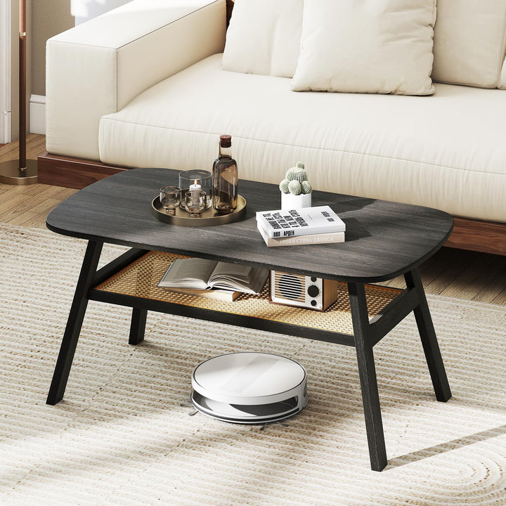 Giantex Rattan Coffee Table for Living Room