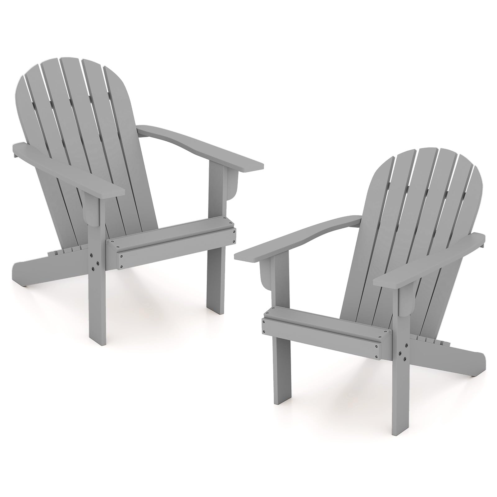 Giantex Acacia Wood Adirondack Chair Set of 1/2/4, Outdoor Fire Pit Chair with 105° Inclined Seat