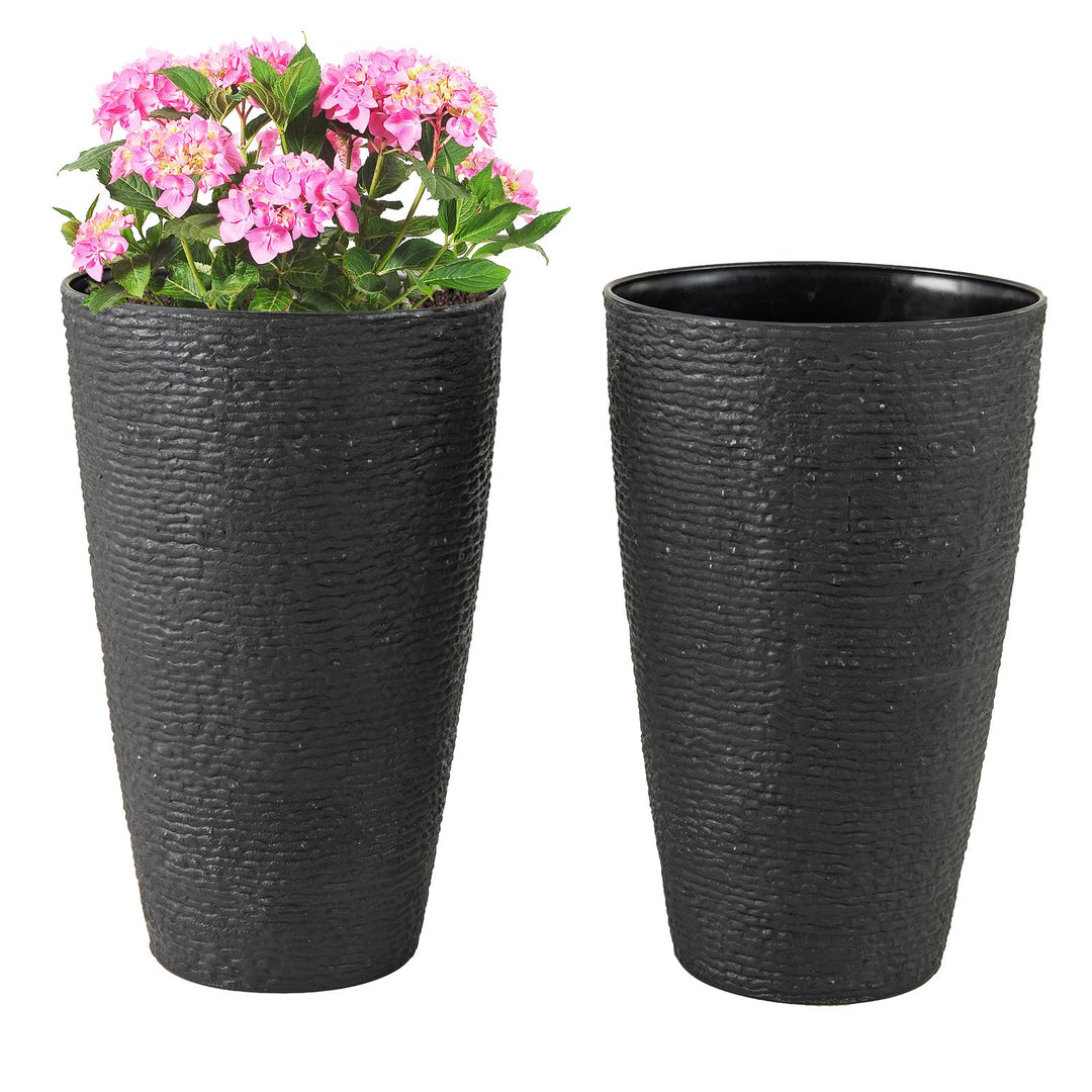 tall round plant pots Giantex 21” Tall Round Tapered All Weather Flower Pots Set of 2 – Giantexus