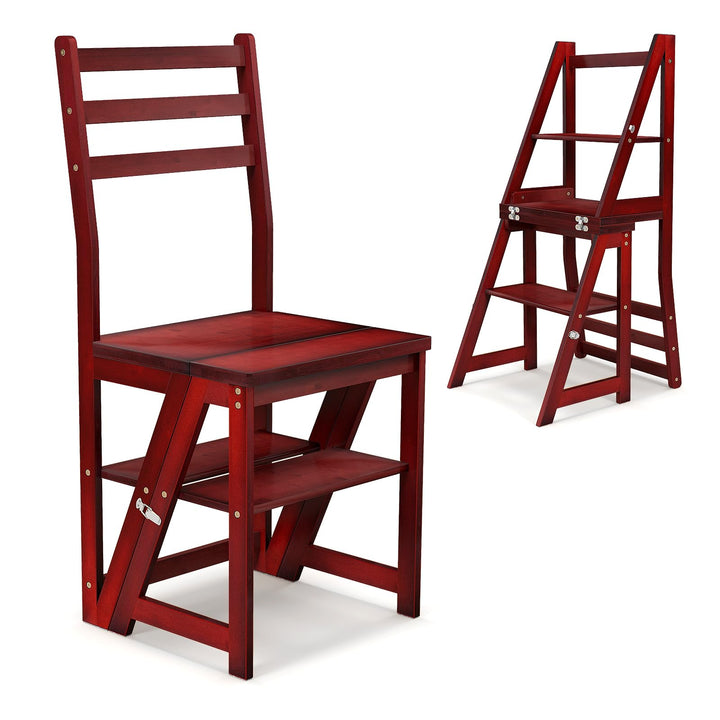 Giantex 3 Tier Folding Ladder Chair, Convertible 3 Step Stool and Chair w/Safety Locks for Adults
