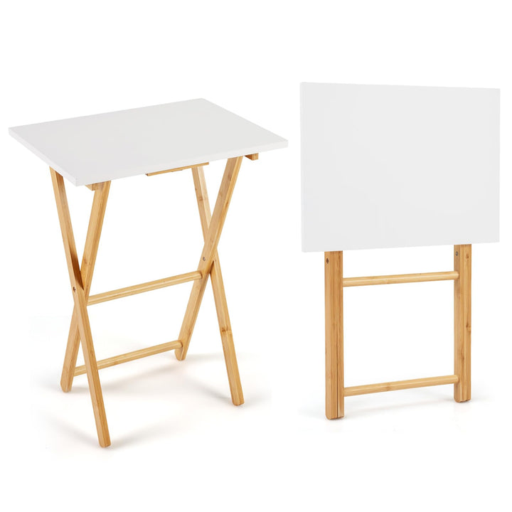 Giantex Folding TV Tray Tables Set of 2 for Small Spaces Bedroom and Living Room