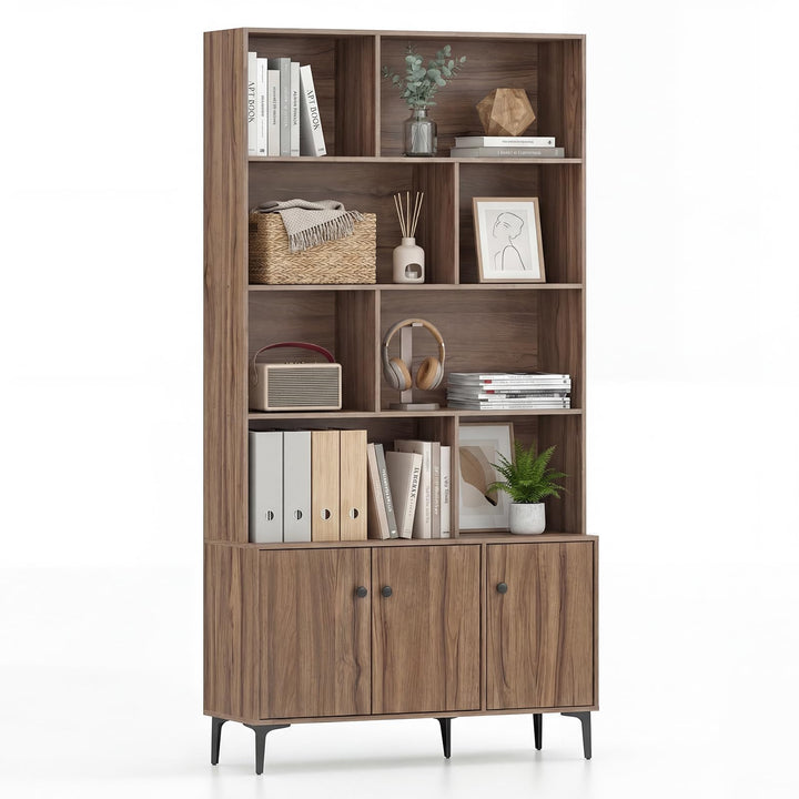 Giantex 68.5" Tall Bookcases and Bookshelves with 2 Doors for Home Office