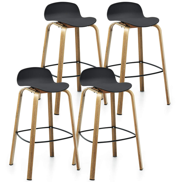 Giantex 30-Inch Modern Minimalist Bar Chairs with Footrest, Low Backrest and Metal Legs, Nordic Style High Stools