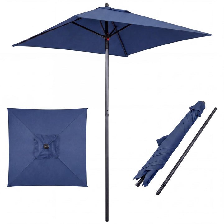 Giantex Square Patio Umbrella with Push Bottom Tilt &amp; 4 Sturdy Ribs