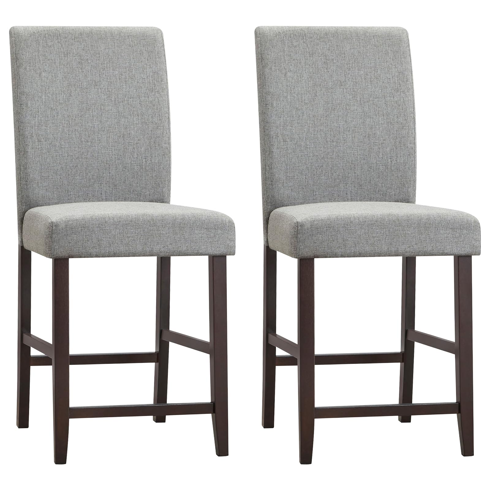 Giantex 25 inch Wooden Vintage Bar Chairs, Counter Stools w/ Upholstered Foam Cushion & Solid Rubber Wood Legs