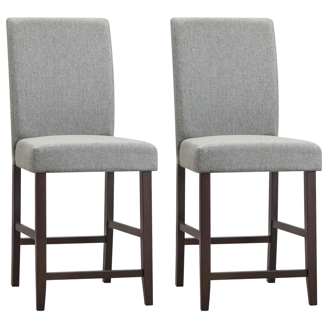 Giantex 25 inch Wooden Vintage Bar Chairs, Counter Stools w/ Upholstered Foam Cushion & Solid Rubber Wood Legs