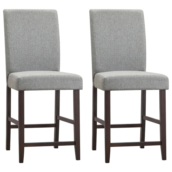 Giantex 25 inch Wooden Vintage Bar Chairs, Counter Stools w/ Upholstered Foam Cushion & Solid Rubber Wood Legs