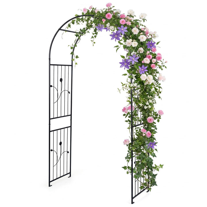 Giantex 87" Decorative Metal Garden Arbor Arch Trellis for Climbing Plants