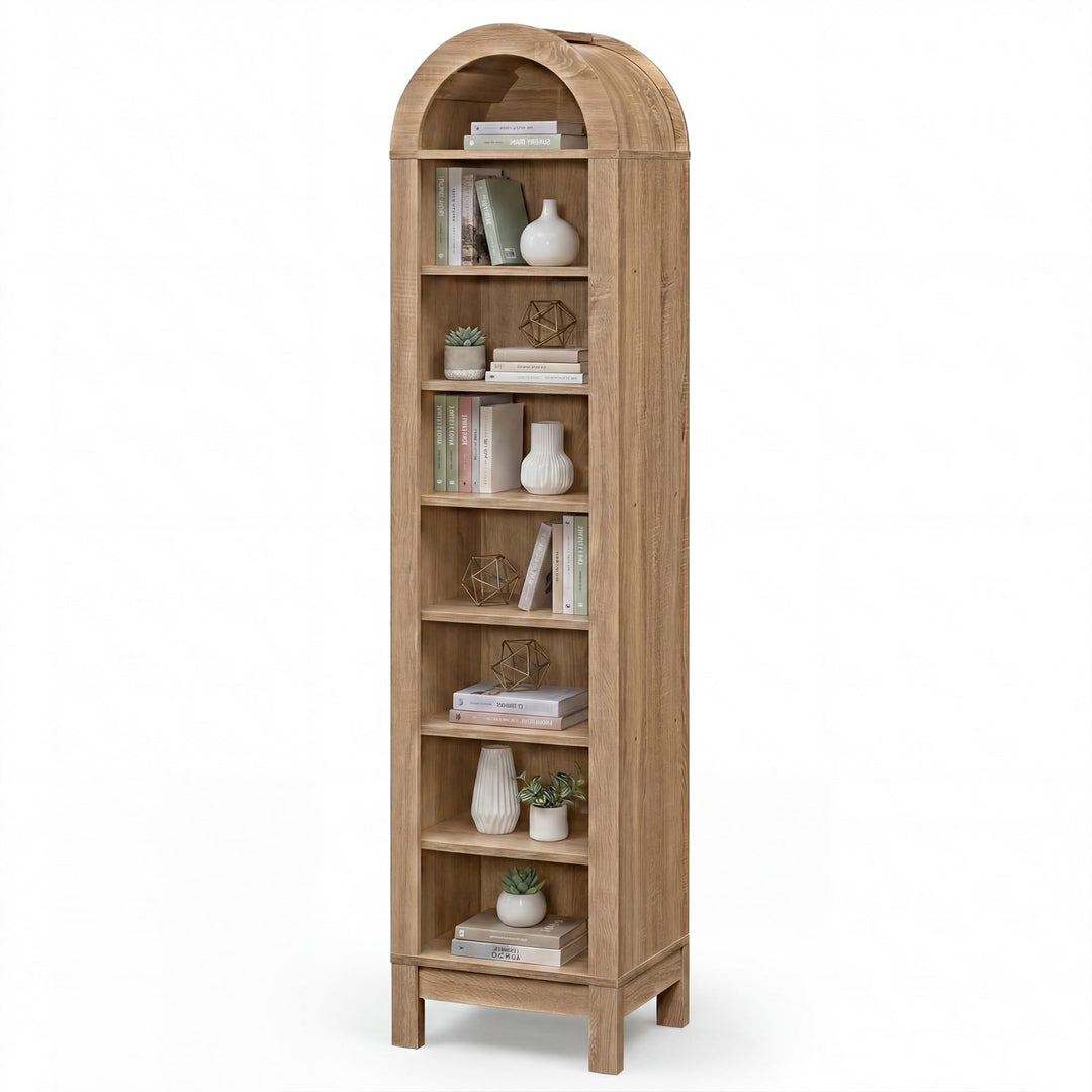 Giantex 71" Tall 8-Tier Arched Modern Bookshelf with 3 Adjustable Shelves (1/2)