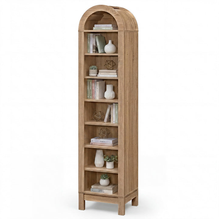 Giantex 71" Tall 8-Tier Arched Modern Bookshelf with 3 Adjustable Shelves (1/2)