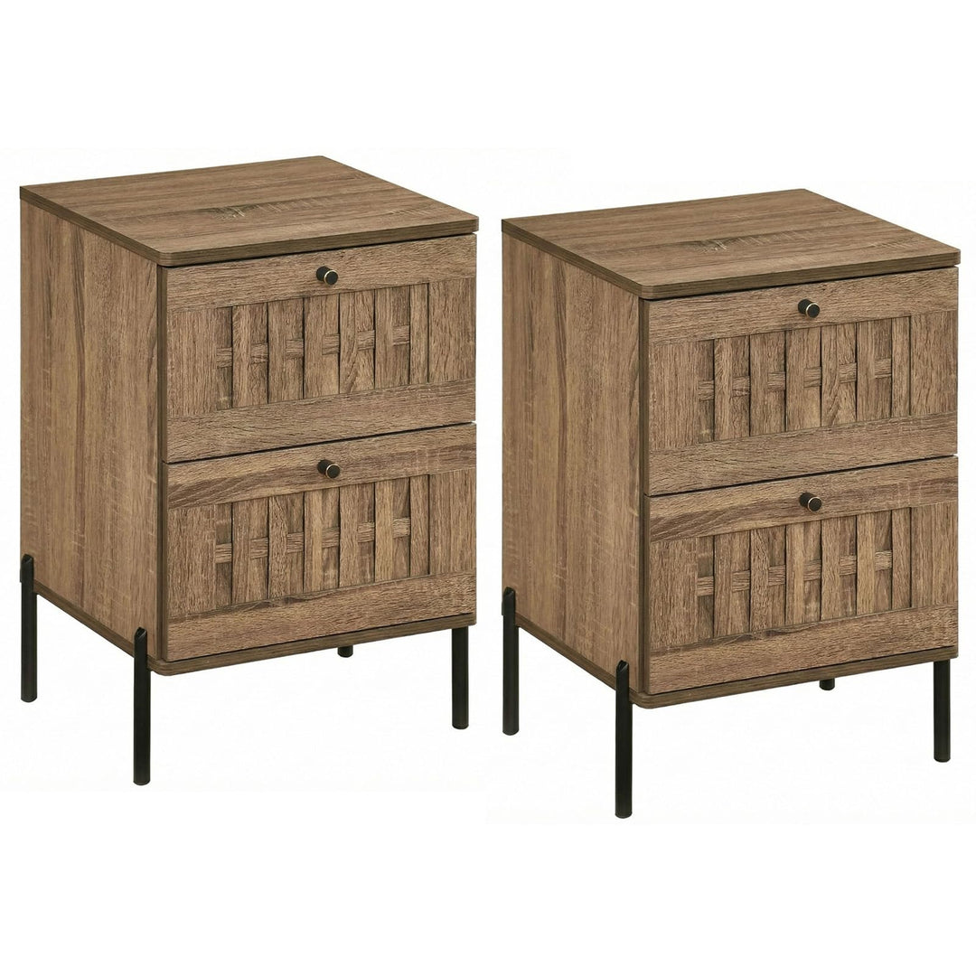 Giantex Night Stand Set 1/2 Mid Century Modern Sofa End Bedside Table