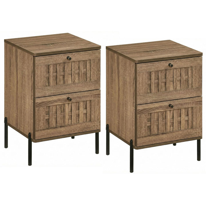 Giantex Night Stand Set 1/2 Mid Century Modern Sofa End Bedside Table