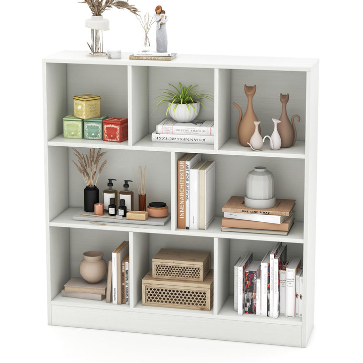 Giantex 8 Cube Bookcase, 4-Tier Freestanding Bookshelf w/ 8 Open Compartments, 2 Anti-Tipping Kits
