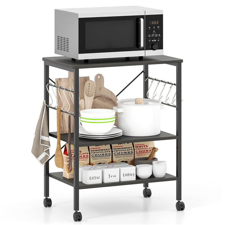 Giantex Kitchen Baker's Rack 3-Tier Microwave Cart on Wheels