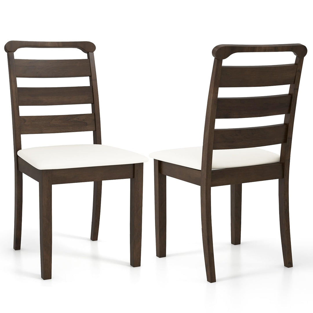 Giantex Wooden Dining Chairs Set of 2/4, Upholstered Kitchen Chairs w/Rubber Wood Frame, Padded Seat