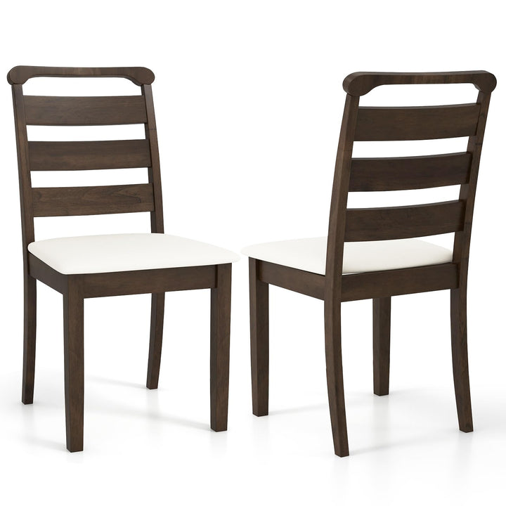 Giantex Wooden Dining Chairs Set of 2/4, Upholstered Kitchen Chairs w/Rubber Wood Frame, Padded Seat