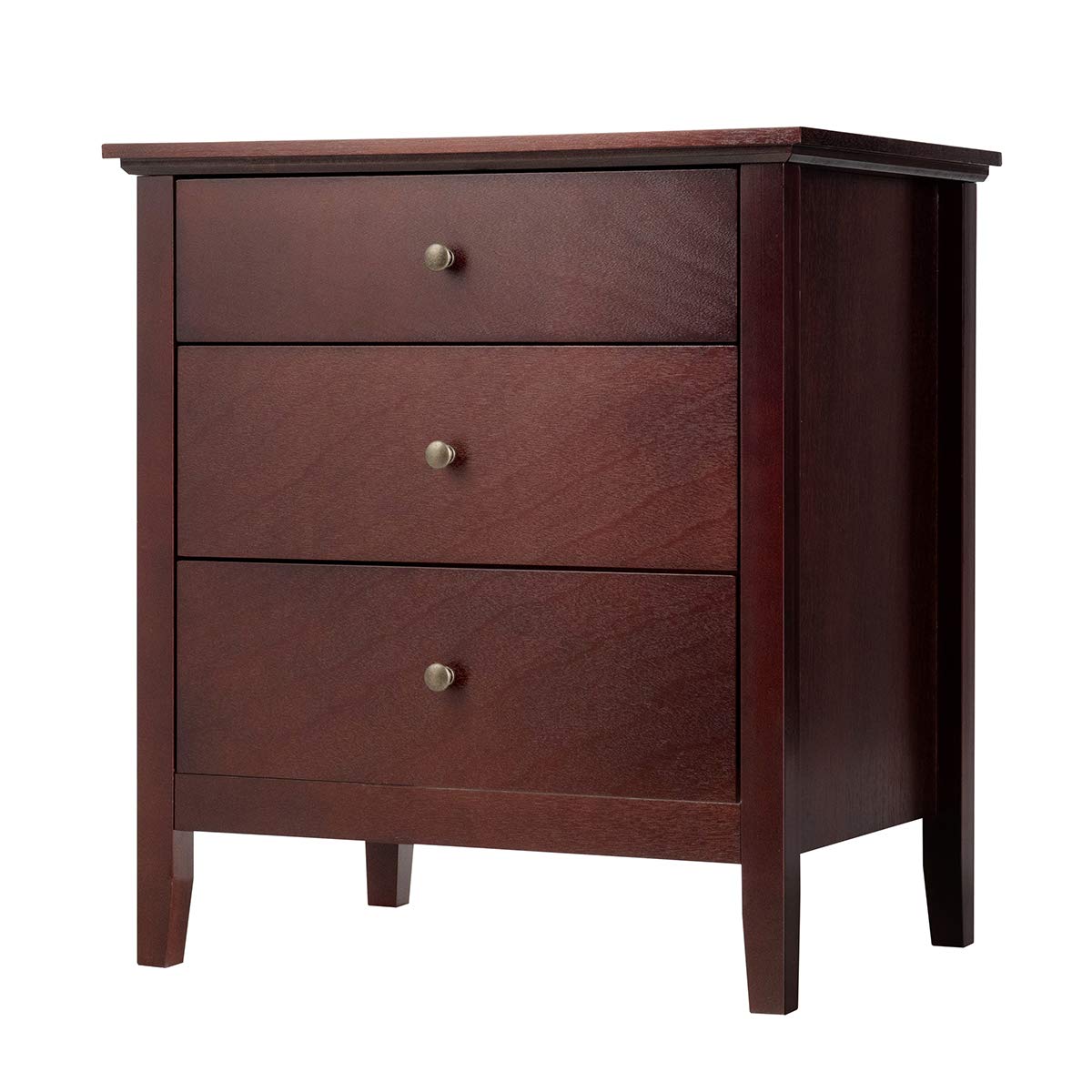 Giantex Nightstand with Drawers Solid Structure Side Table for Storage Bedroom