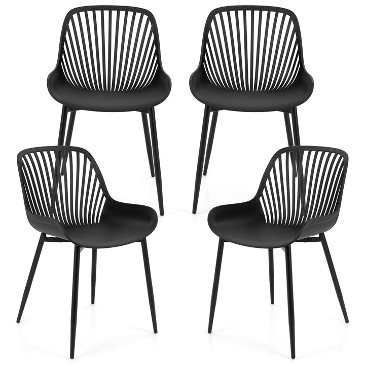 Giantex Black Dining Chairs Set of 4, Modern Kitchen Chairs w/Metal Legs