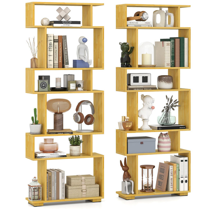 Giantex S Shaped Bookcase with 2 Anti Tipping Kits