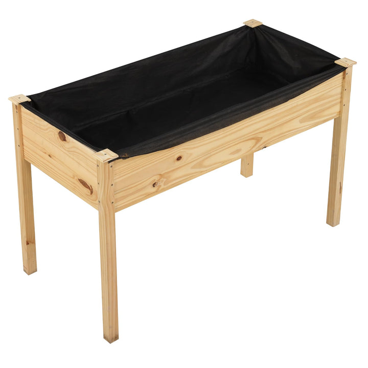 Giantex 47"x23"x30"  Elevated Wood Planter Box with Liner