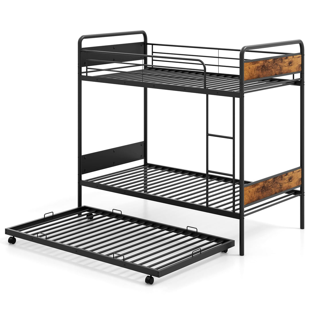 Giantex Metal Twin Over Twin Bunk Bed with Trundle
