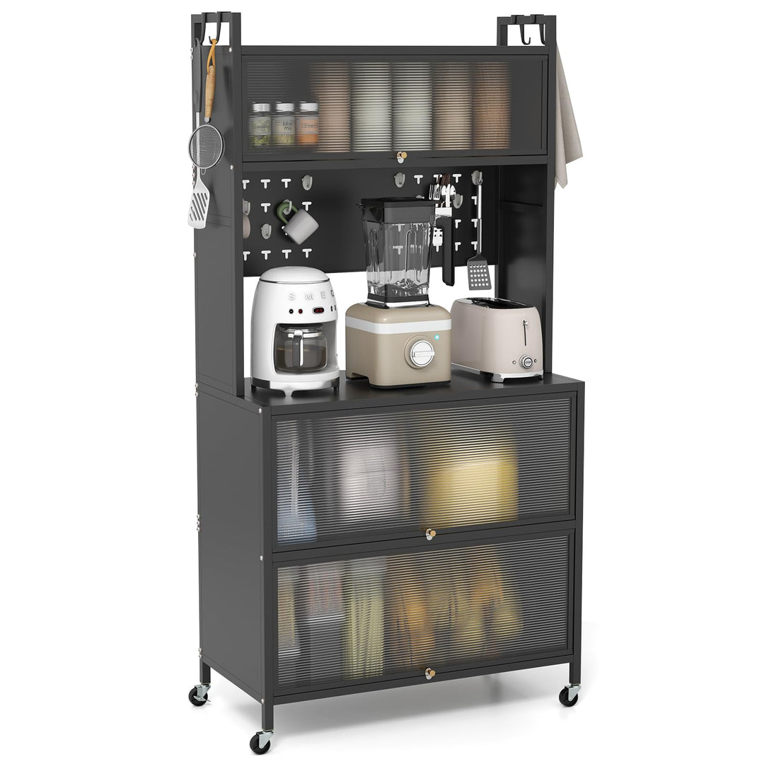 Giantex 5 Tier Rolling Kitchen Bakers Rack with Wheels