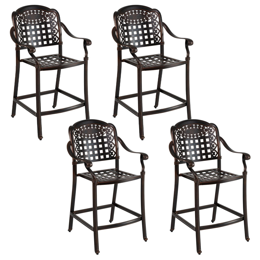 Giantex Outdoor Bar Stools Set of 2/4 Cast Aluminum