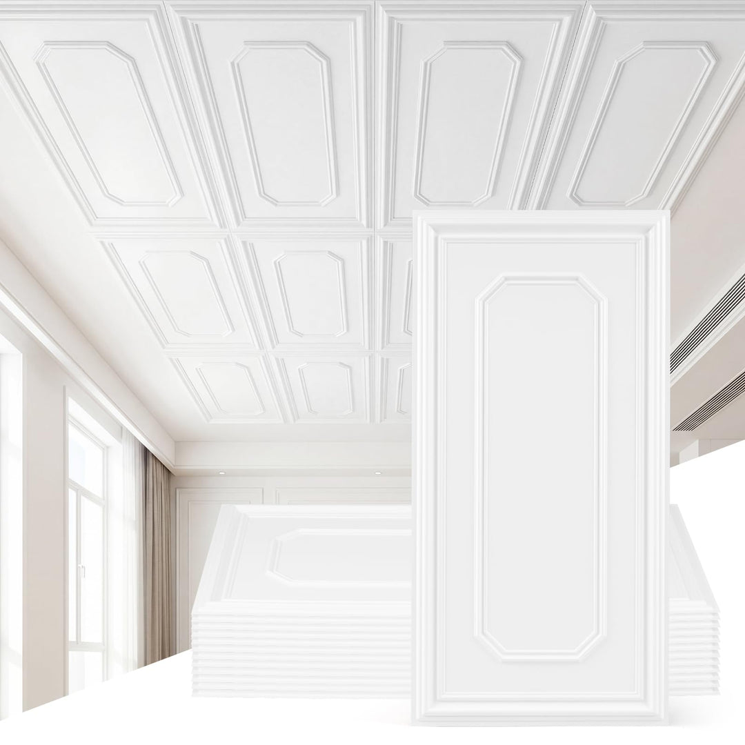 Giantex 12/24 Pack PVC Wall Panels with Raised Design