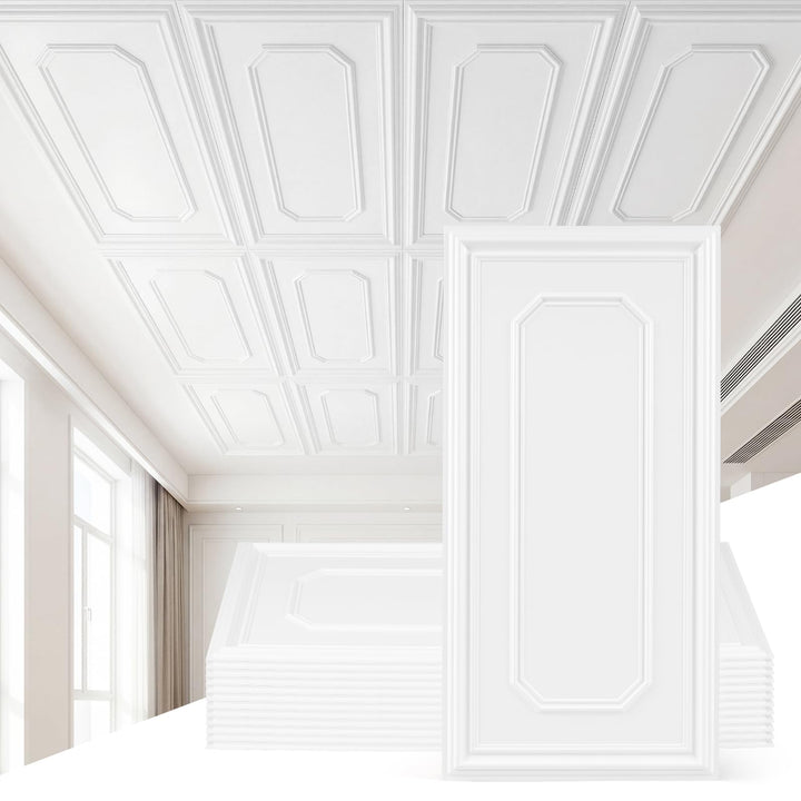 Giantex 12/24 Pack PVC Wall Panels with Raised Design