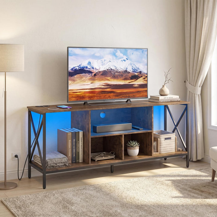 Giantex TV Stand with LED Lights for 65 Inch TV