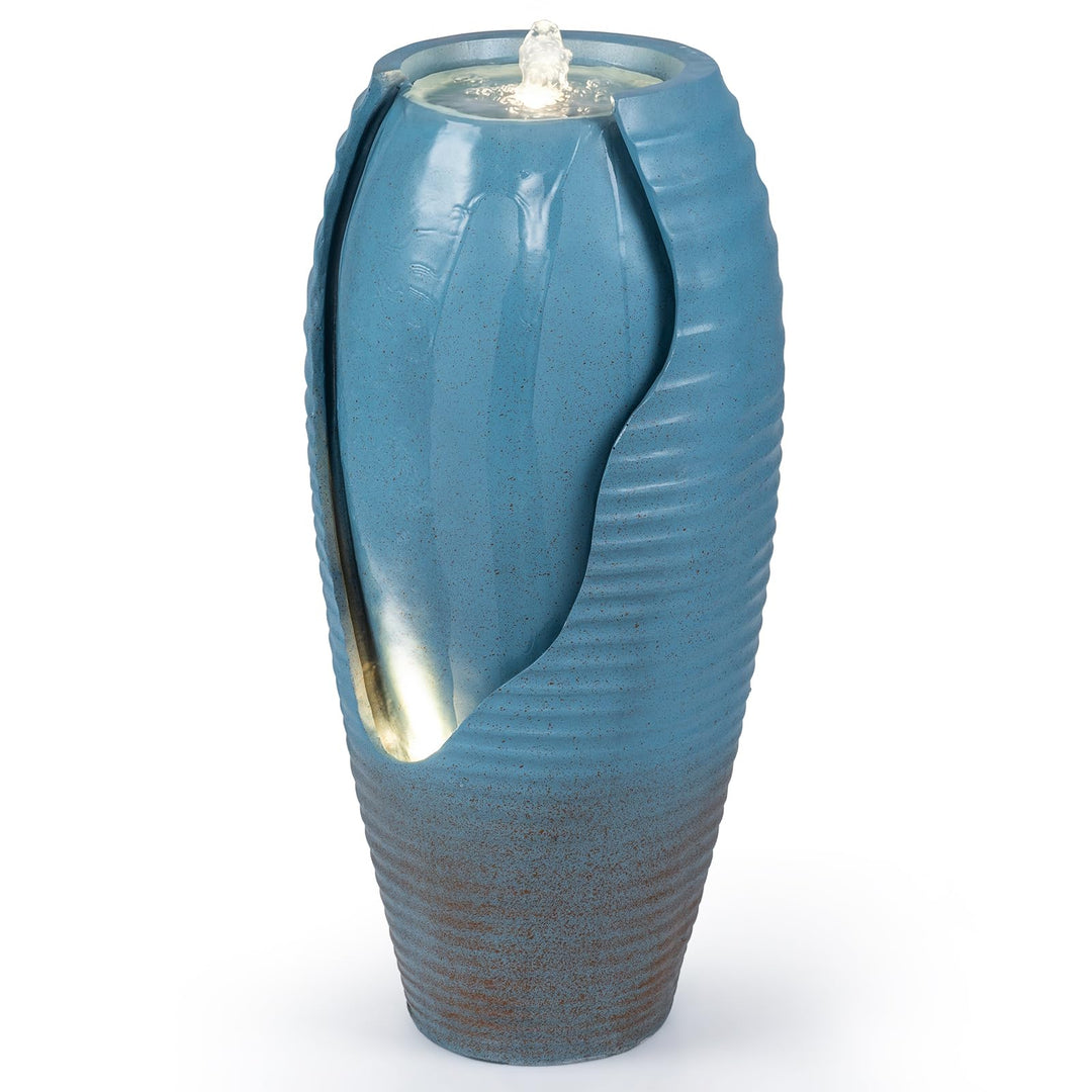 Giantex 32" Outdoor Jar Water Fountain with LED Lights